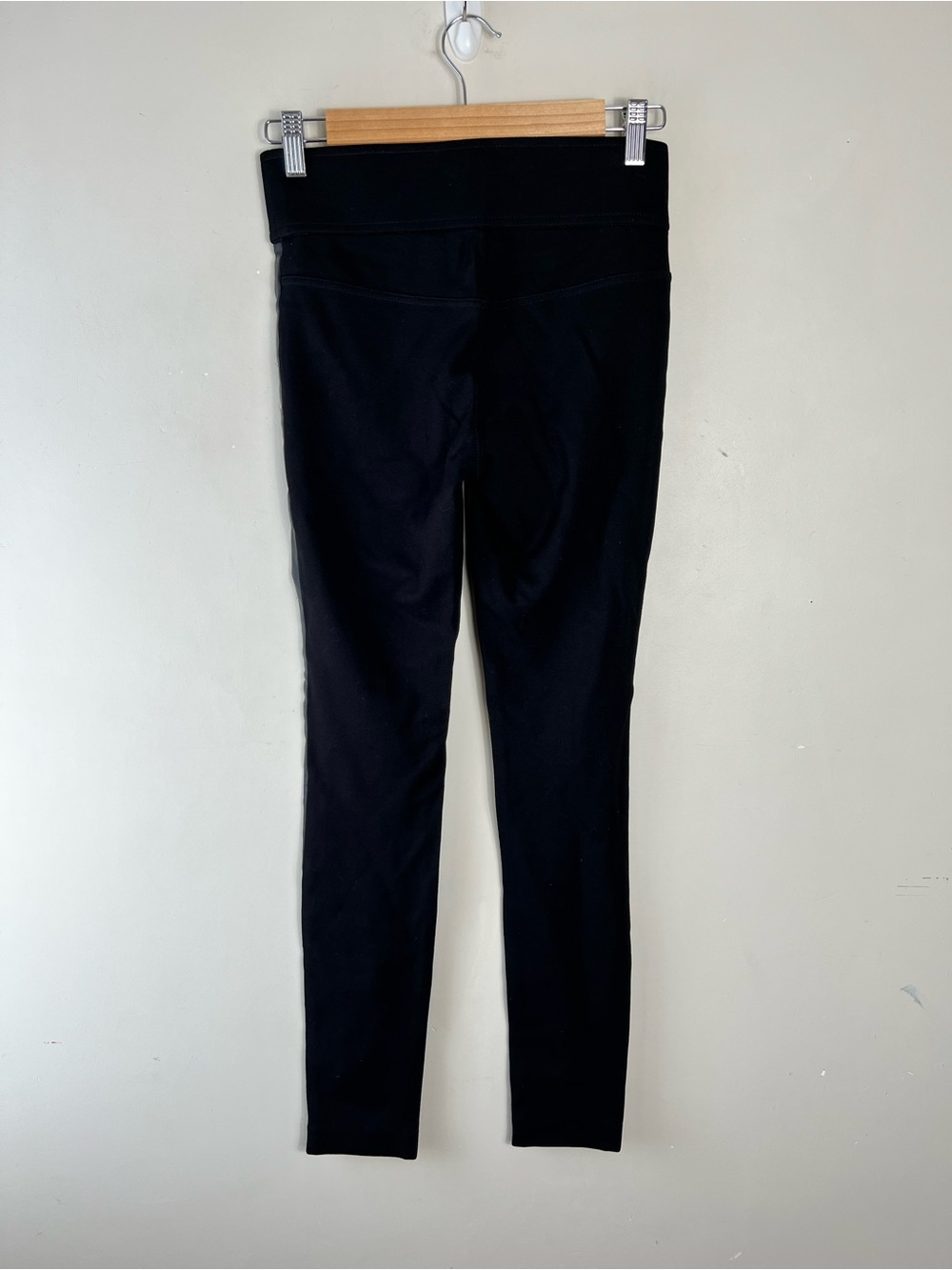 Club Monaco Black Faux Leather Front Legging Stretch Ponte Pants Size 0 Stretch - Picture 3 of 12